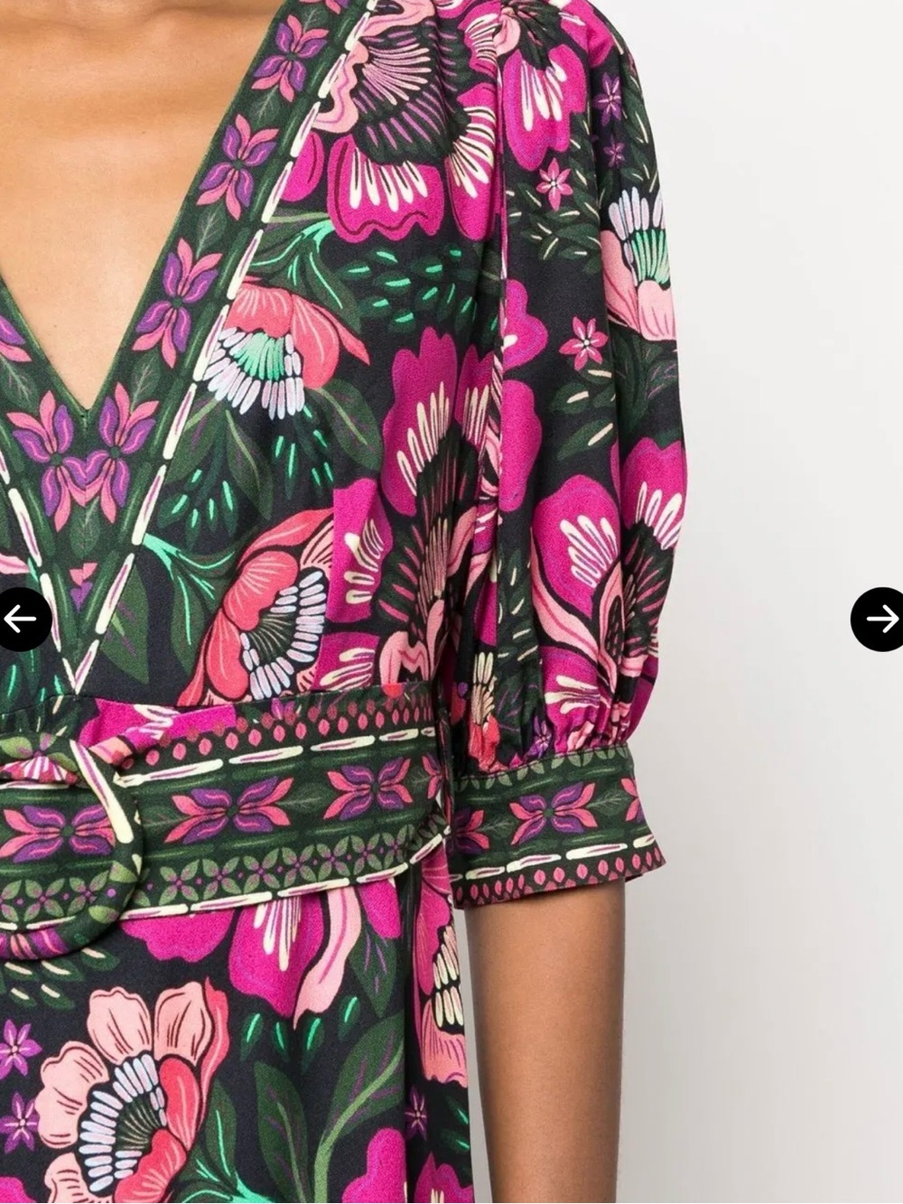 Farm Rio Floral Print Puff Sleeve Dress - Picture 14 of 16